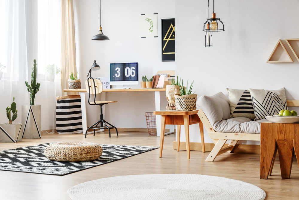 Matching round and square rugs